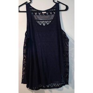 Black Sleeveless Tunic See through back